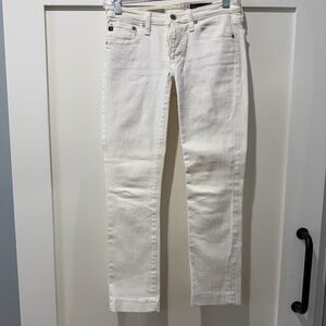 AG Adriano Goldschmied Stevie White Straight Slim (Skinny) Jeans Sz 26